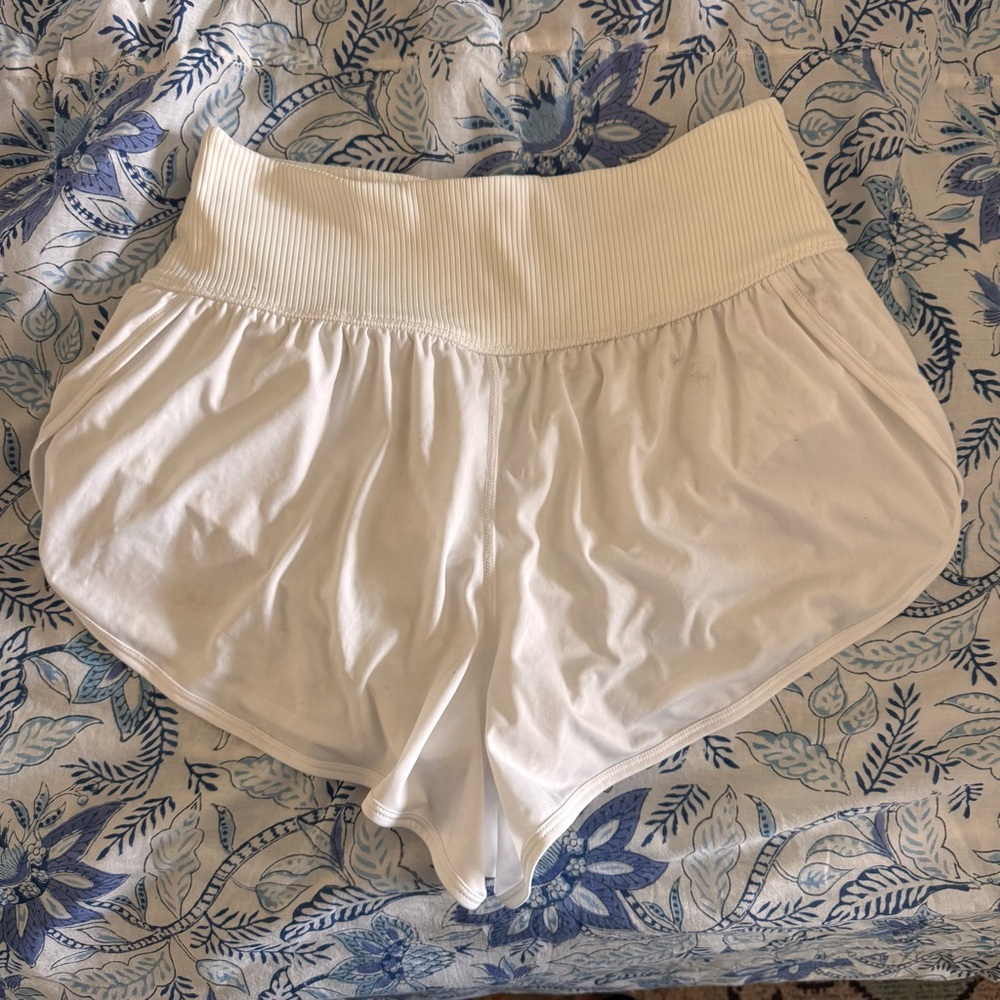 FP movement Game Time Shorts White High-Waisted Shorts